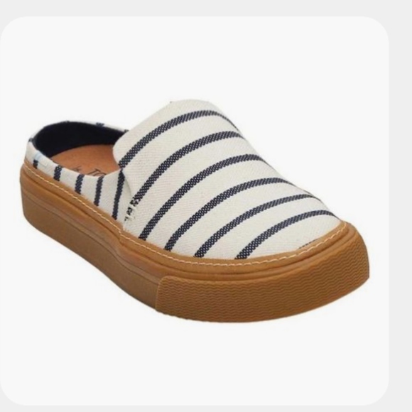 Toms Shoes - TOMS Sunrise Navy Stripe Mule Slip-On Snickers
